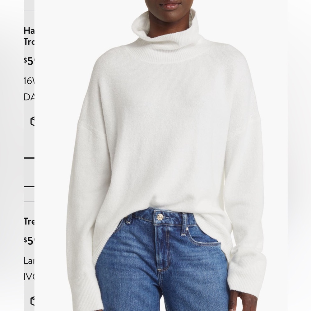 Treasure & Bond White Turtleneck Sweater L